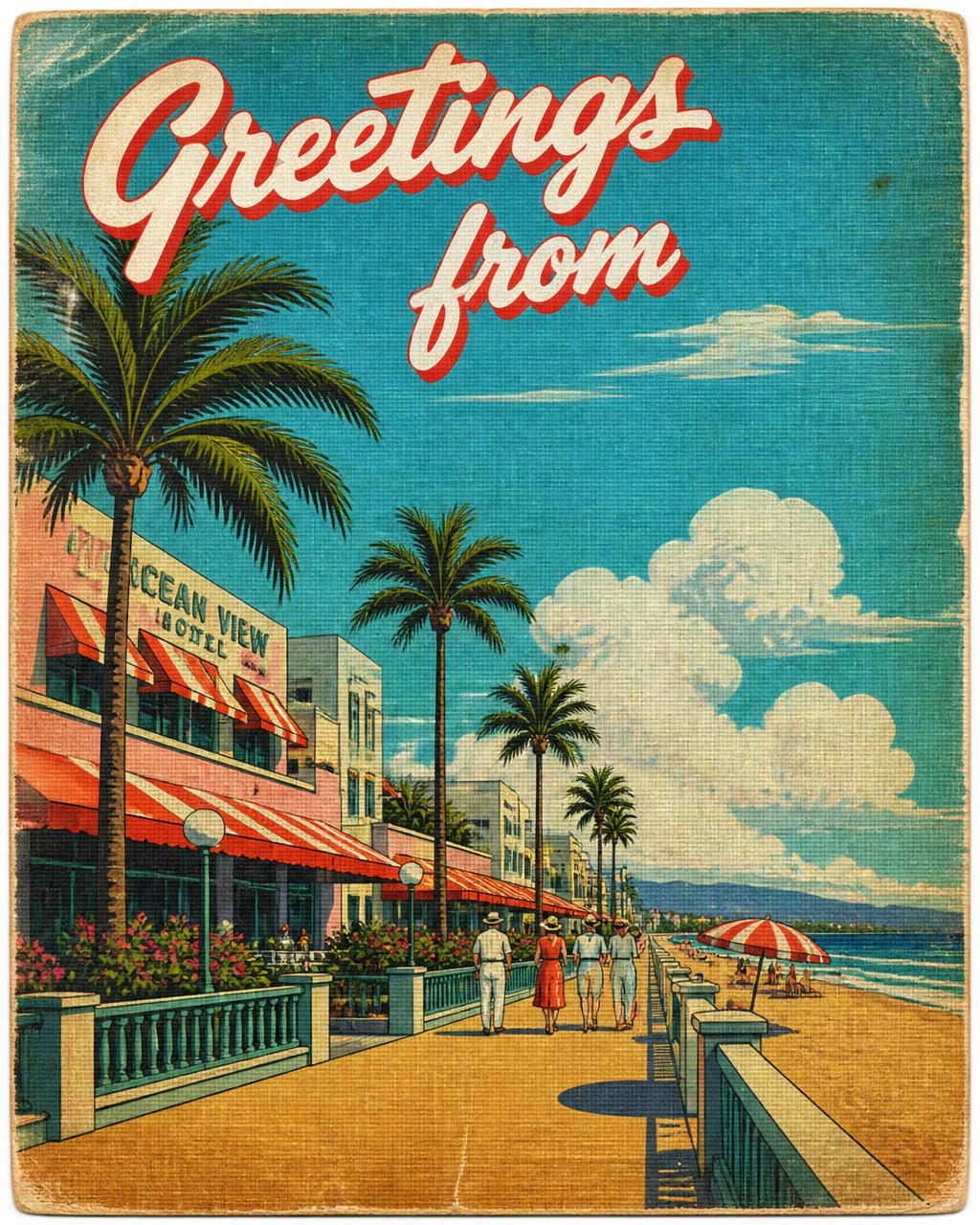 Stylised The 1930s postcard