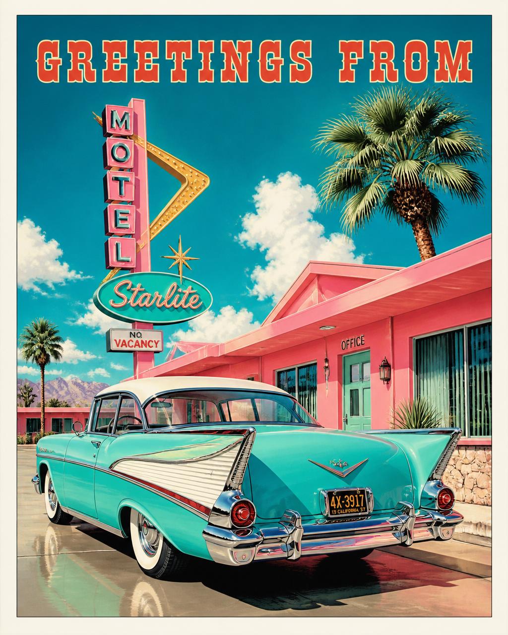 Stylised The 1950s postcard