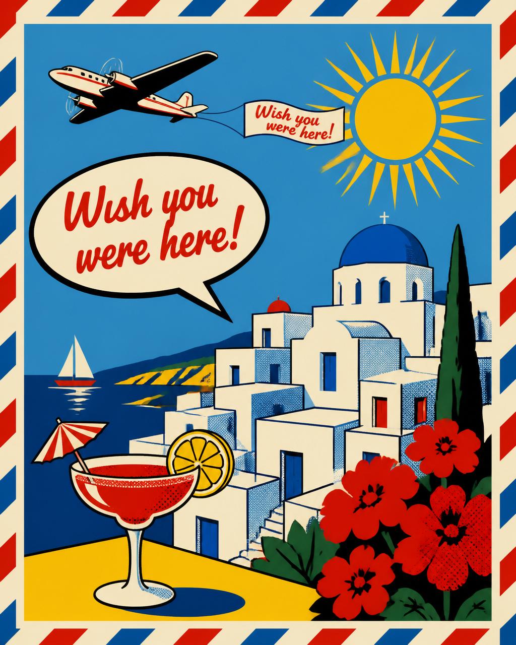 Stylised The 1960s postcard