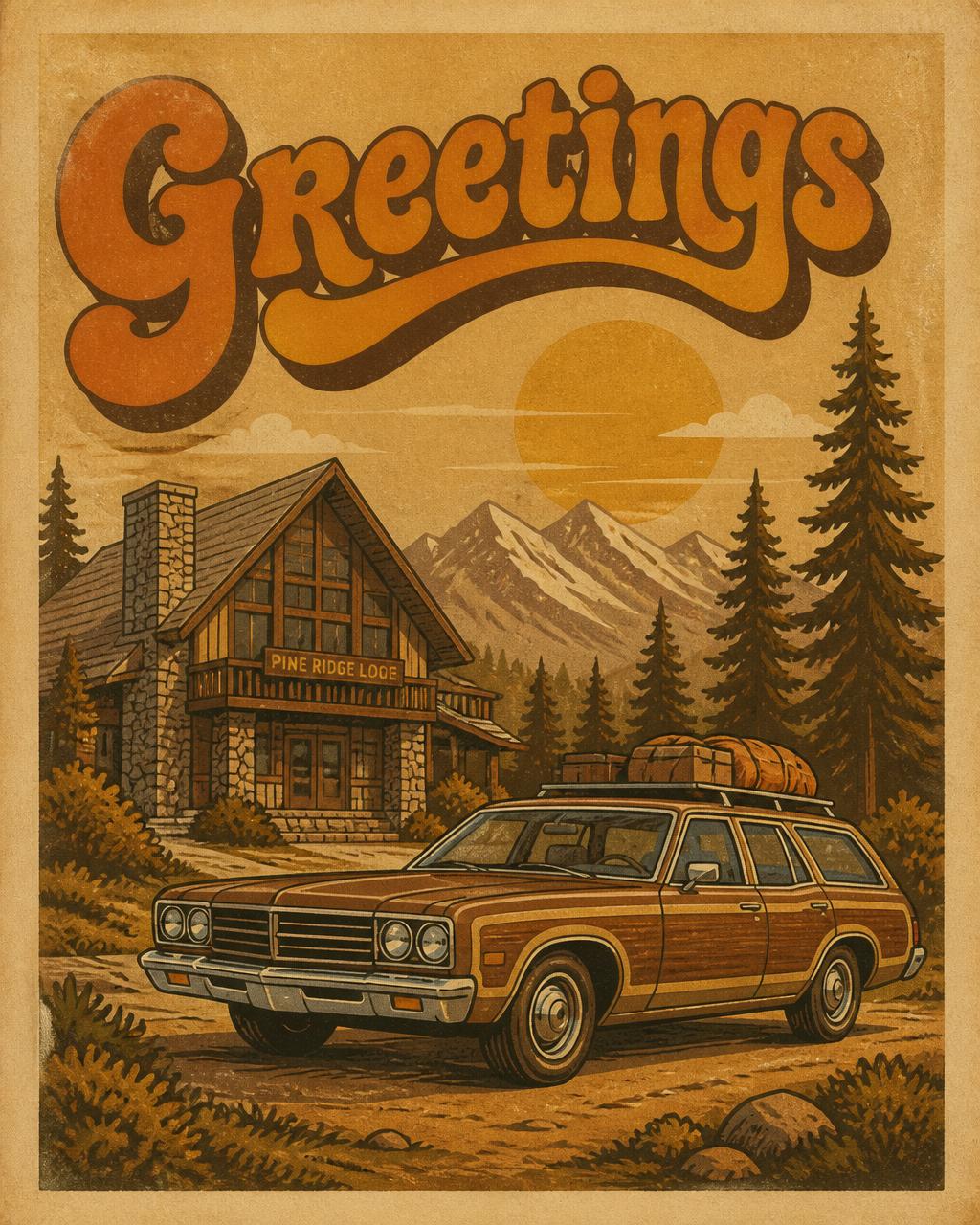 Stylised The 1970s postcard