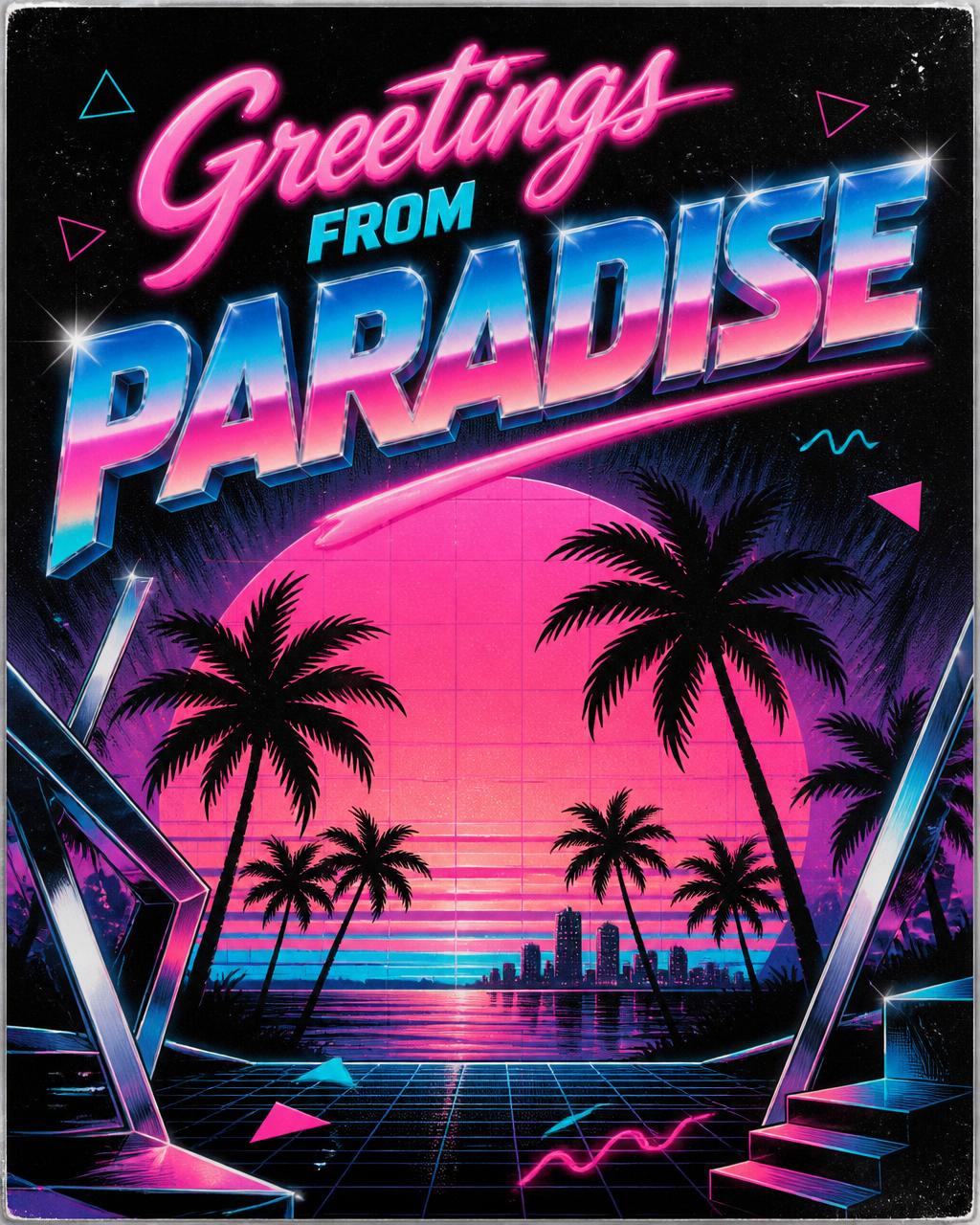 Stylised The 1980s postcard