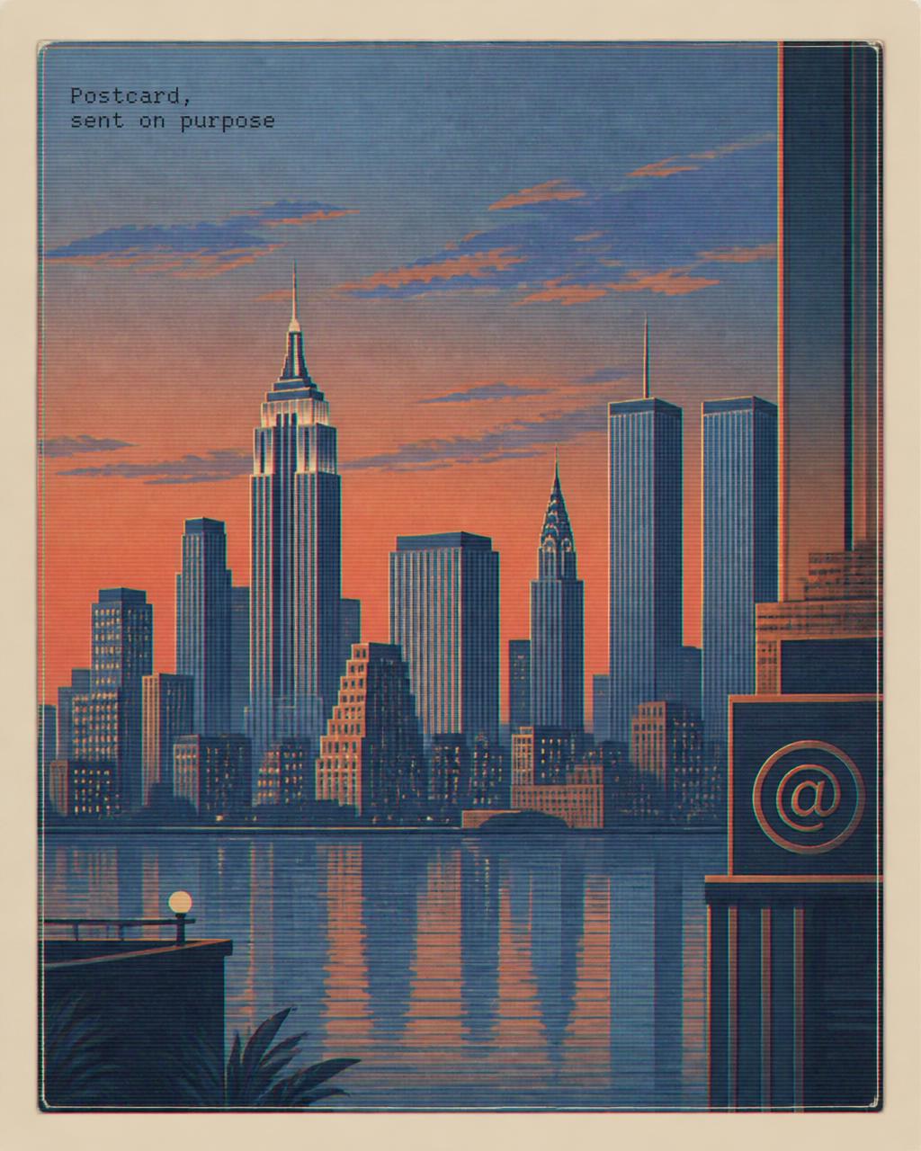 Stylised The 1990s postcard